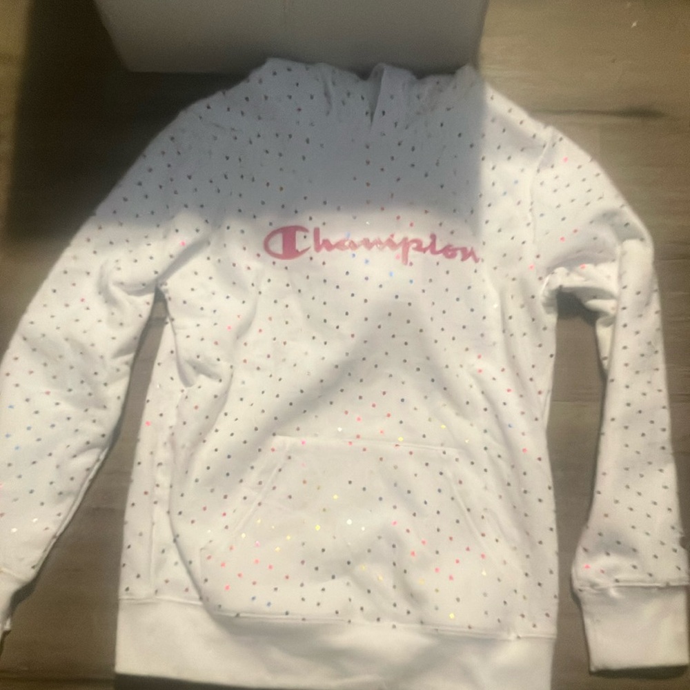 Champion White and Red Sweatshirt Athletic Wear